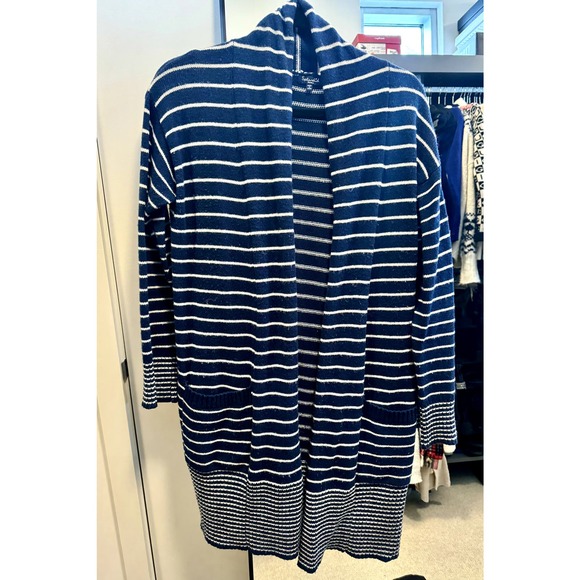 Splendid wool stripe long cardigan duster - Picture 1 of 4